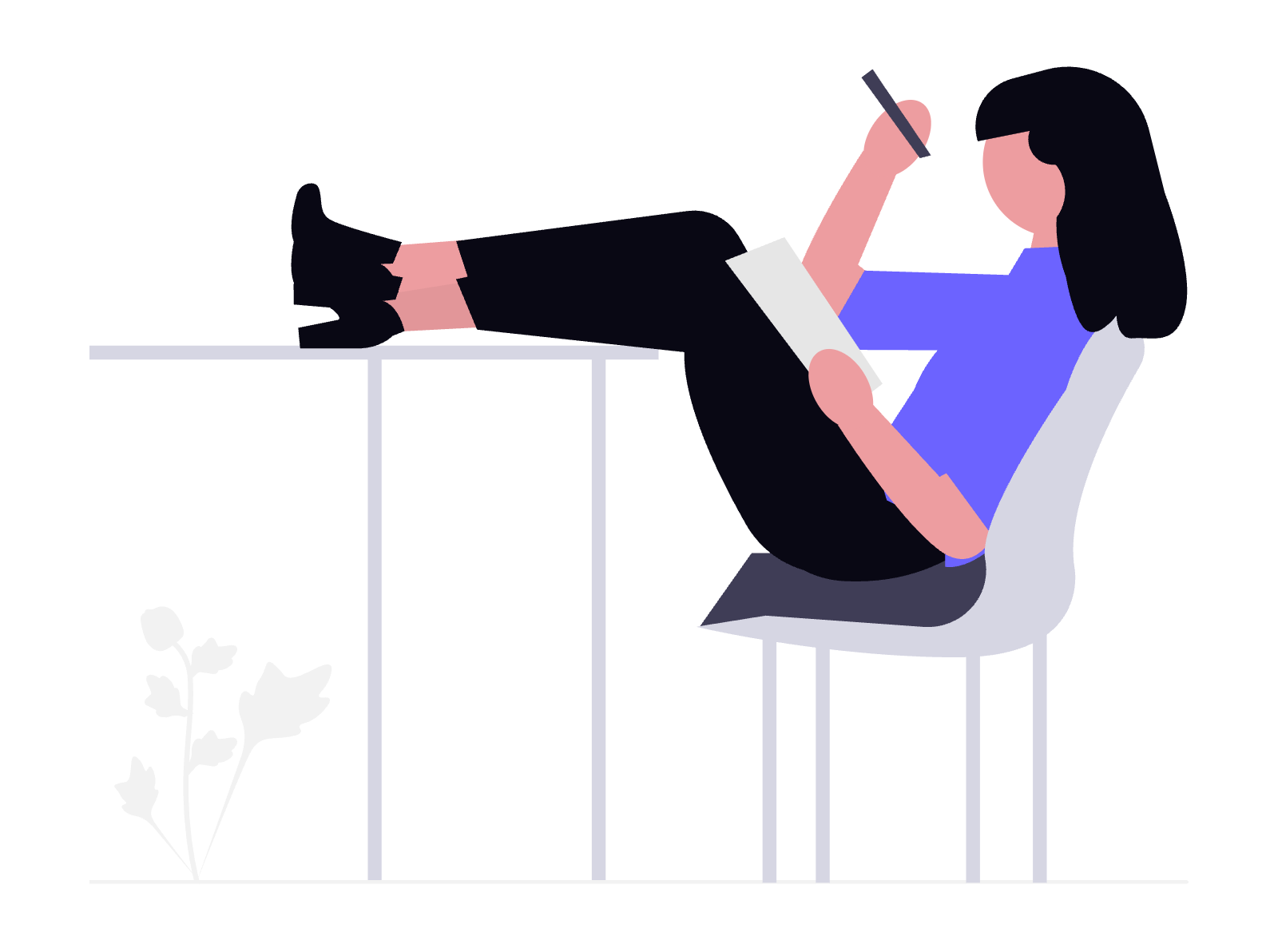 Student studying